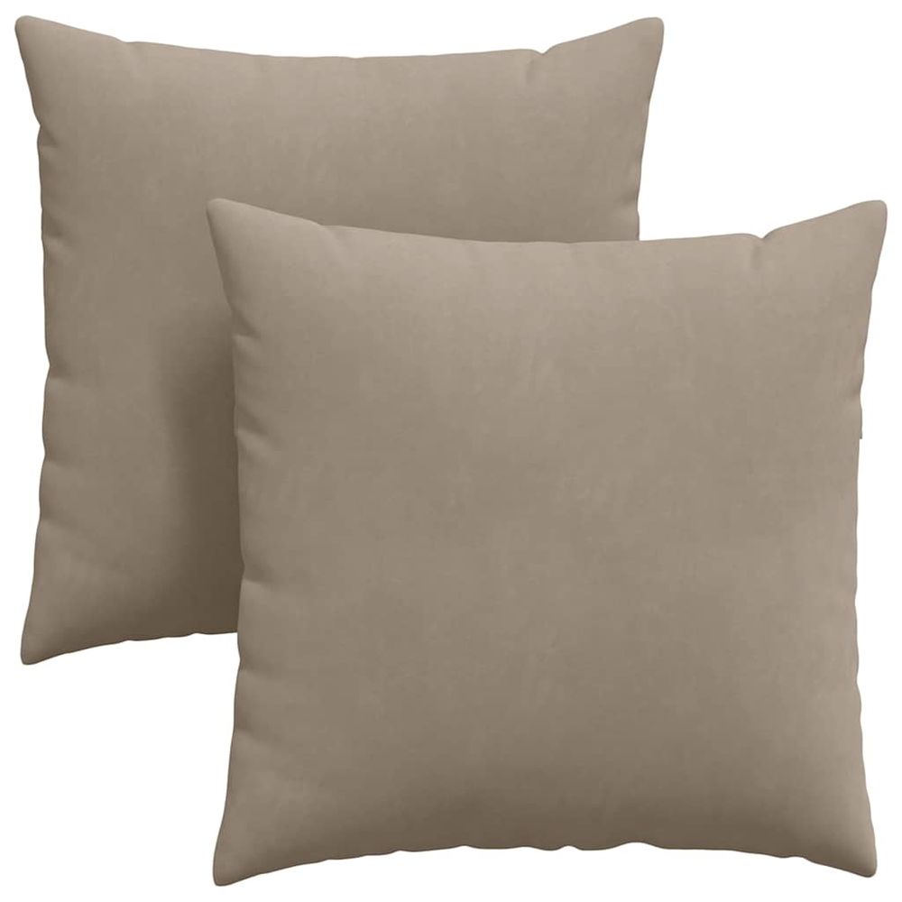 Coussins de canapé 2 pc tissu taupe 80 x 80 cm