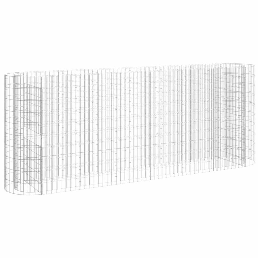 Lit surélevé à gabion fer galvanisé 260x50x100 cm