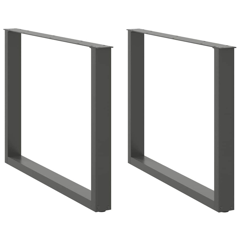Pieds de table à manger en u 2 pièces anthracite 100 x (72-73) cm acier