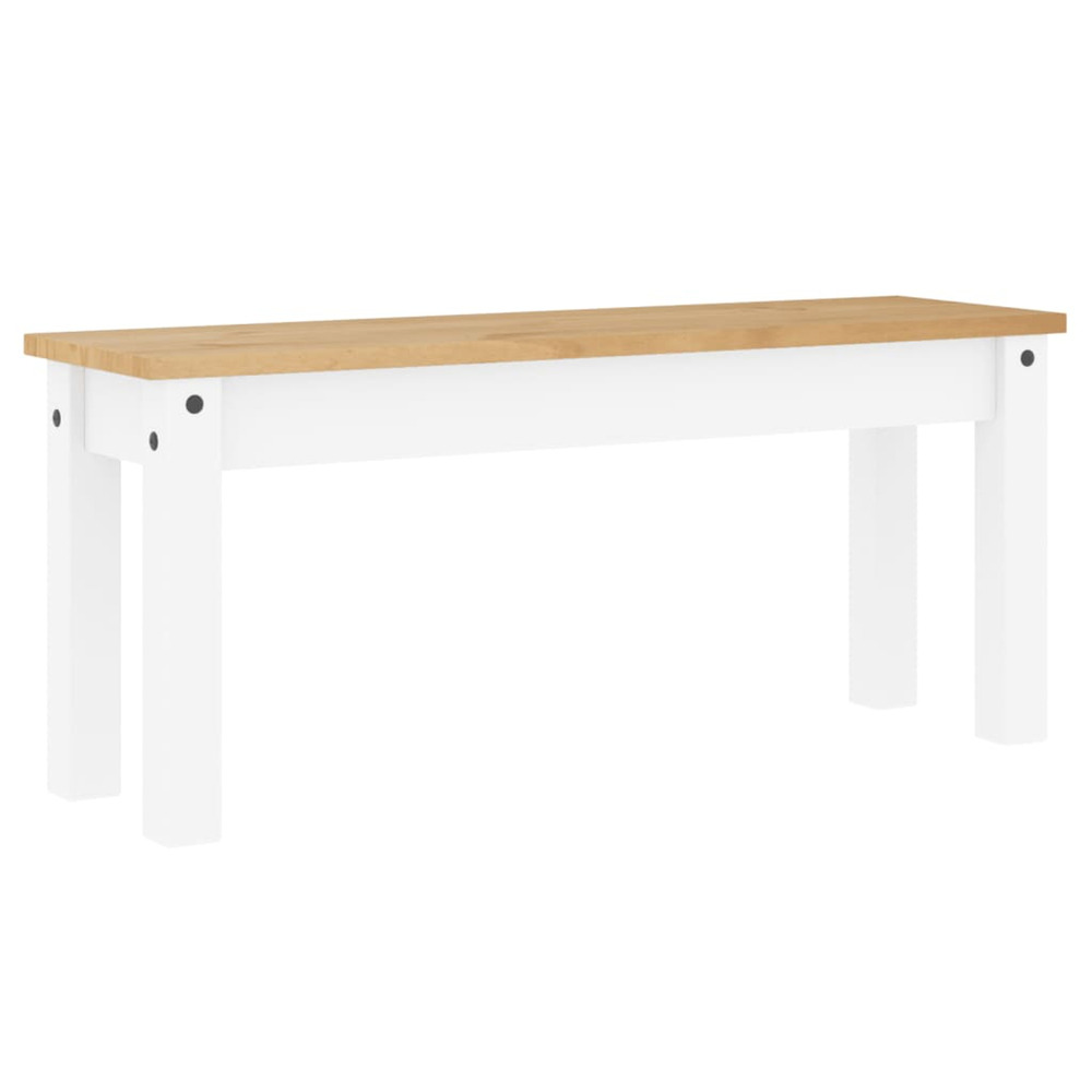 Banc à manger panama blanc 105x30x45 cm bois massif de pin