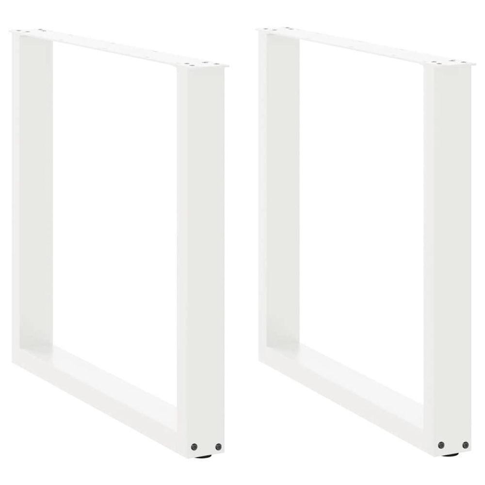 Pieds de table à manger en u 2 pièces blanc 80 x (72-73) cm acier