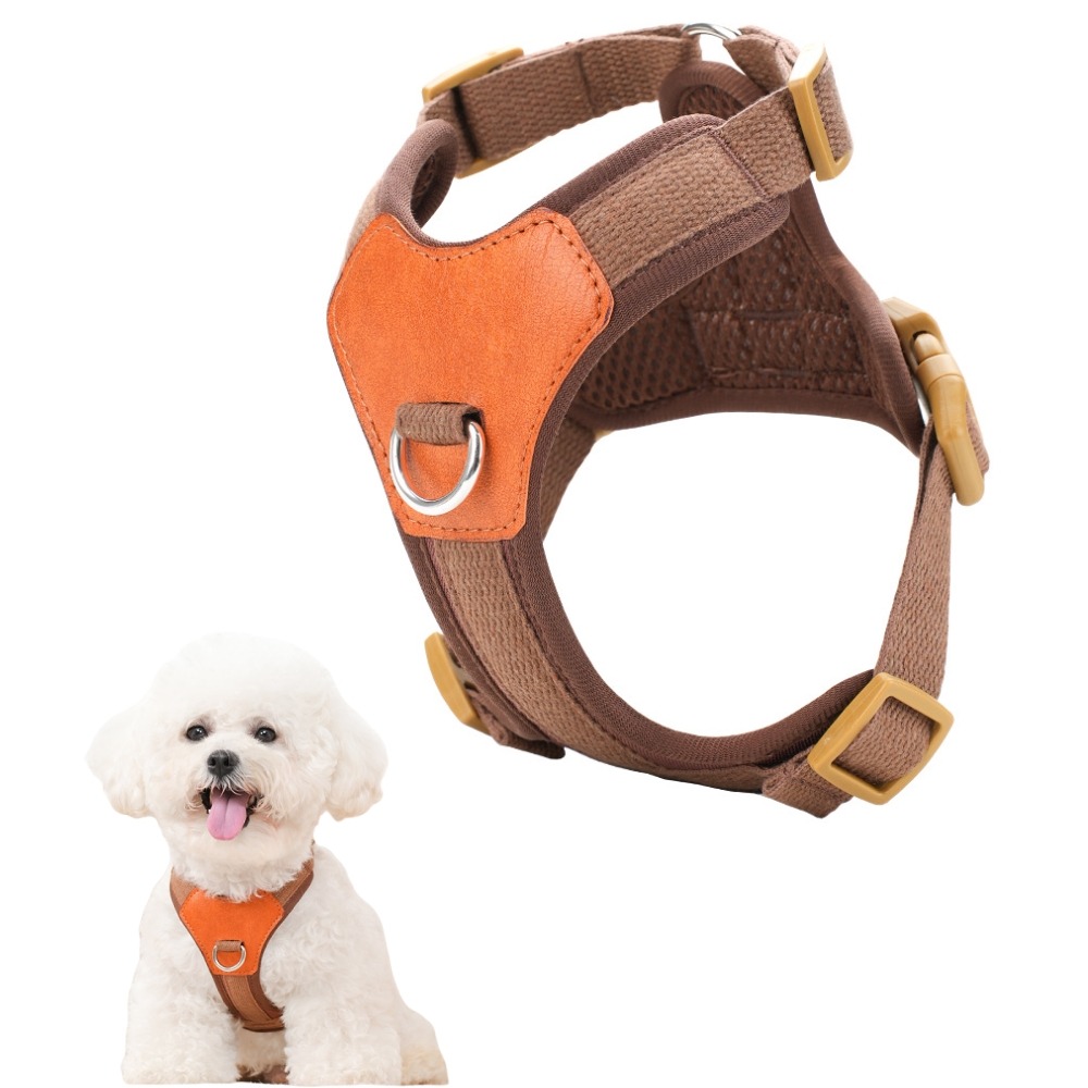Harnais marron pour petit chien l