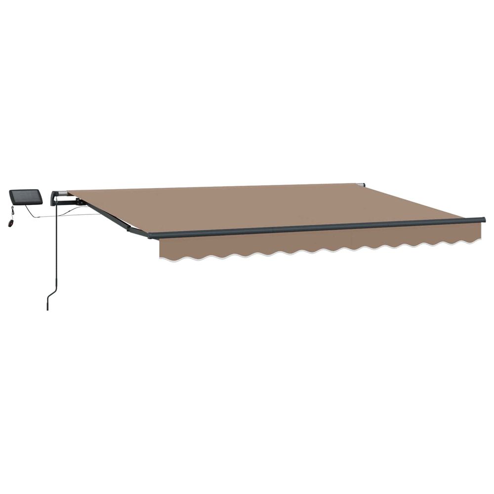 Auvent rétractable taupe 400 × 350 cm tissu et aluminium