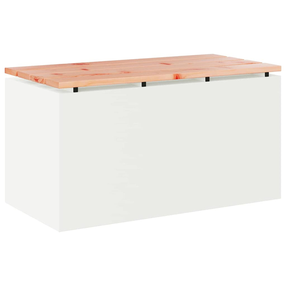 Banc de jardin blanc 80 x 40 x 43 cm acier