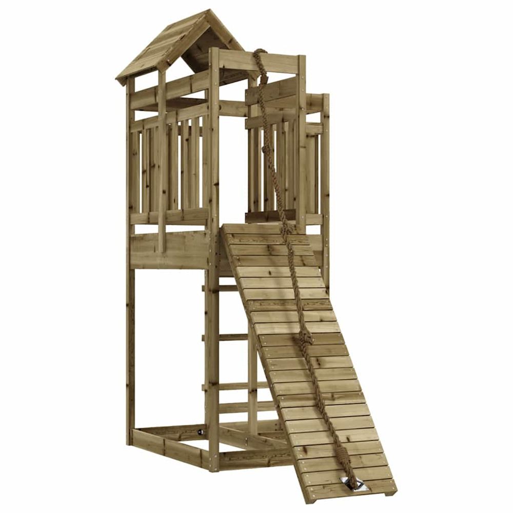 Maisonnette de jeu avec mur d'escalade bois de pin imprégné
