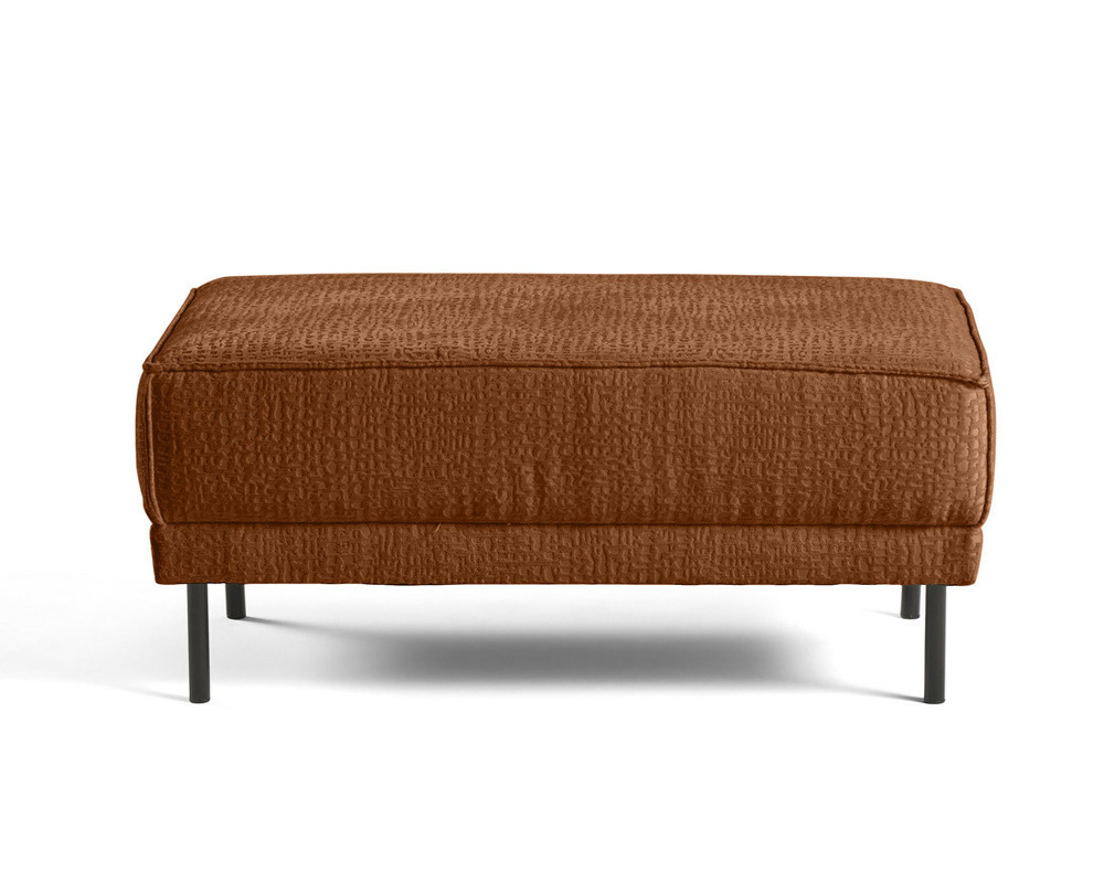 Charlie - pouf - pieds hauts - en tissu velours relief