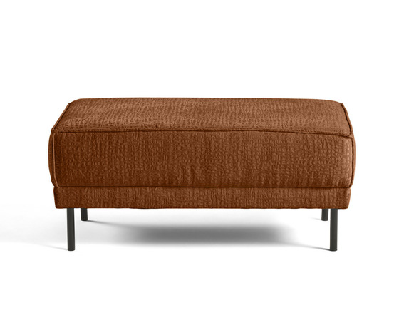 Charlie - pouf - pieds hauts - en tissu velours relief