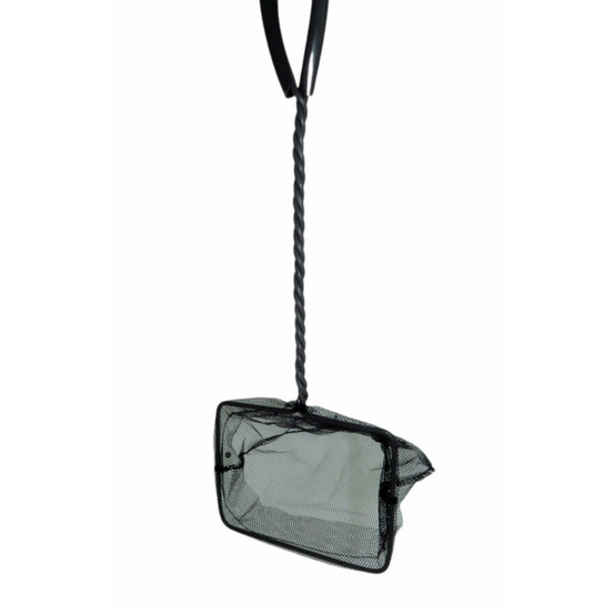 Epuisette filet noir, maille moyenne, 12 cm x 11 x 37 cm, aquarium
