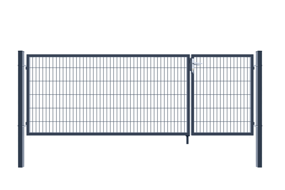 Home deluxe - portail de jardin aditus à double battant - anthracite, 120 x 350 cm - avec poignée, serrure, clés et verrouillage au