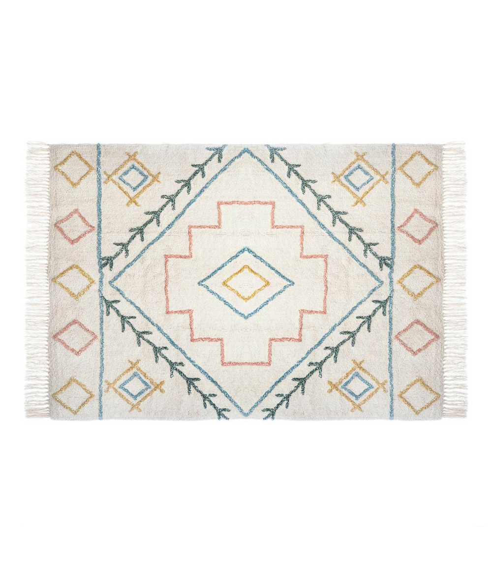 Tapis décoratif en coton multicolore tufté 120 x 170 cm