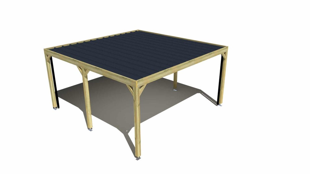 Carport bois • 5m x 5m • indépendante • sens largeur • livraison comprise