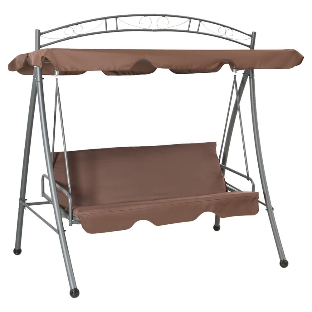 Balancelle convertible d'extérieur avec auvent café