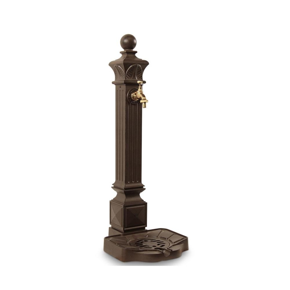 Fontaine de jardin aluminium marron - décoration d'autrefois