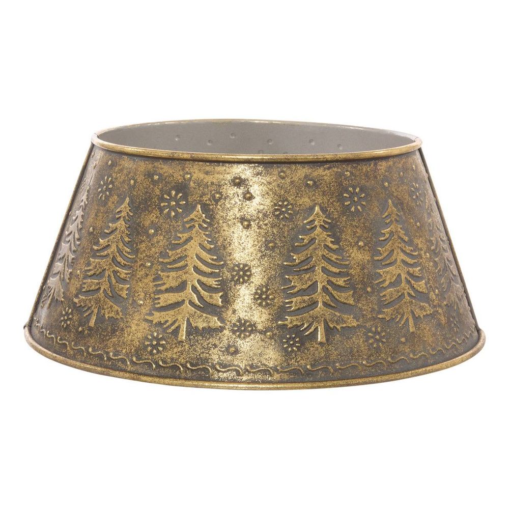 Pied de sapin décor sapins en métal d. 56 cm