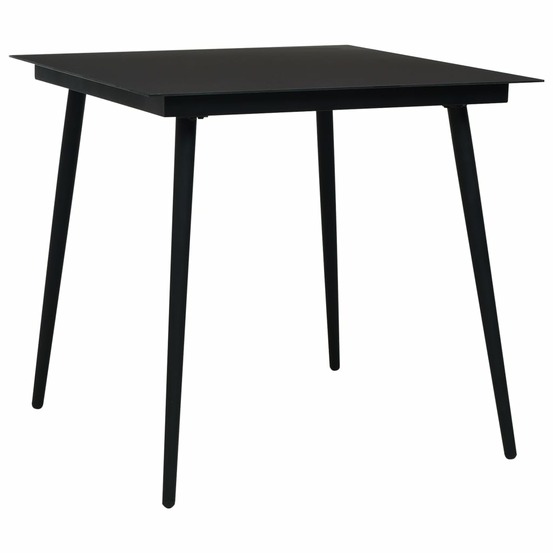 Ensemble à manger de jardin 5 pcs corde en coton et acier noir
