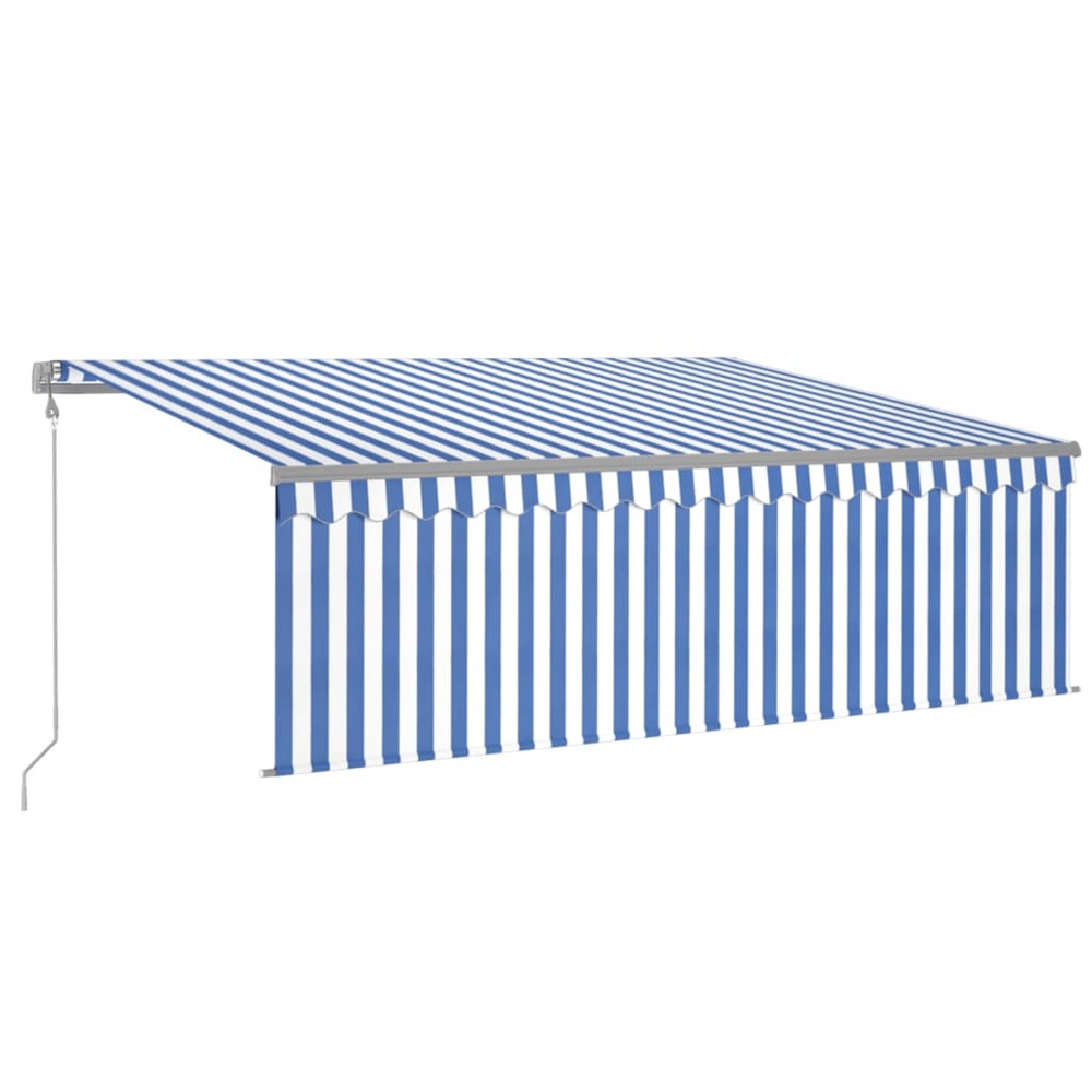 Auvent automatique rétractable avec store 4x3 m bleu et blanc