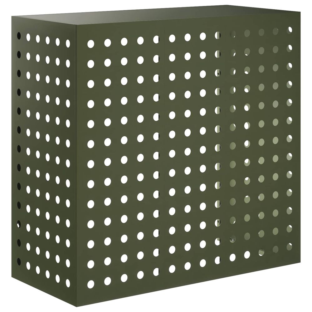 Housse de climatiseur vert olive 110 x 50 x 105 cm acier