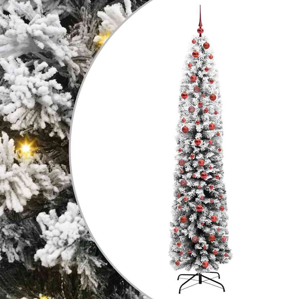 Grand sapin de noël artificiel 210 cm tout inclus : 300 led, cimier et 120 boules dorées