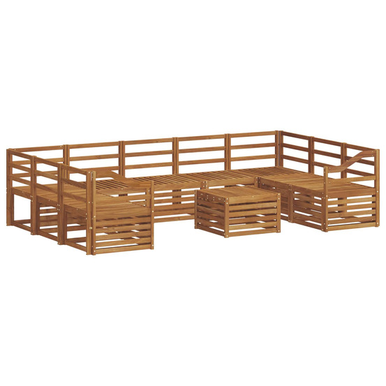 Ensembles de canapés 10 pcs naturel bois d'acacia massif