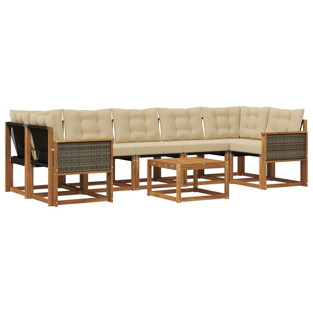 Ensemble de canapés d'extérieur 8 pc naturel et beige