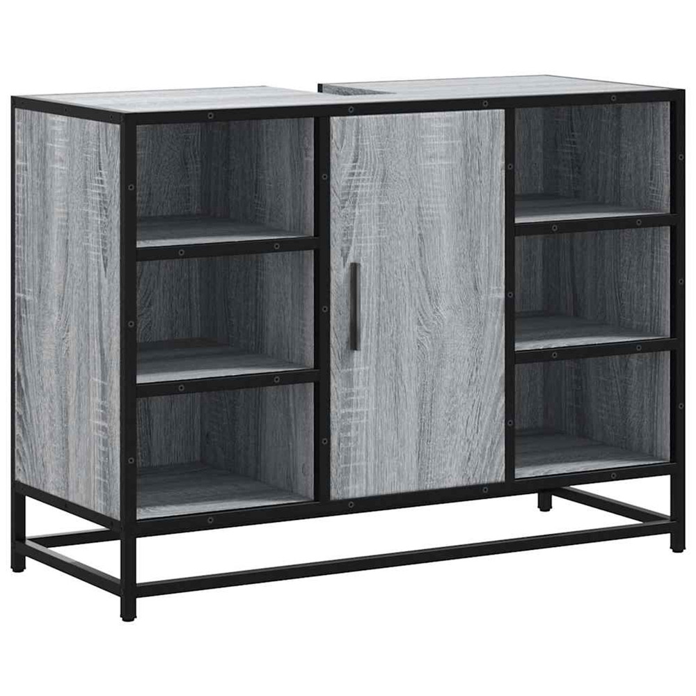 Armoire lavabo de salle de bain sonoma gris bois d'ingénierie