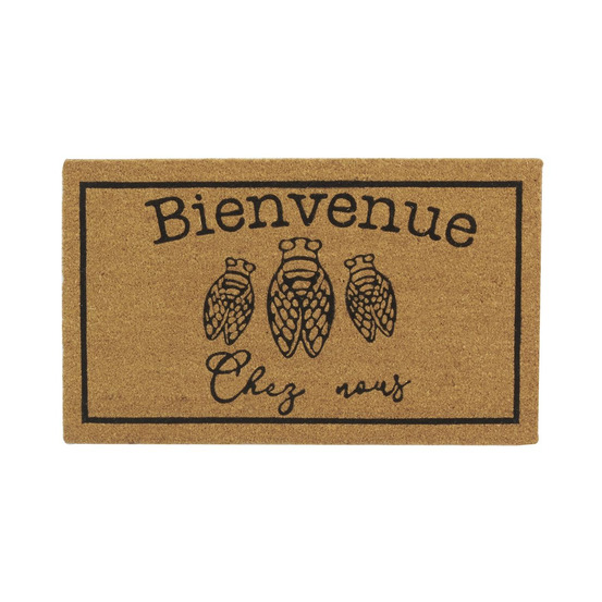 Paillasson coco intérieur extérieur 75 x 45 cm cigales bienvenue chez nous