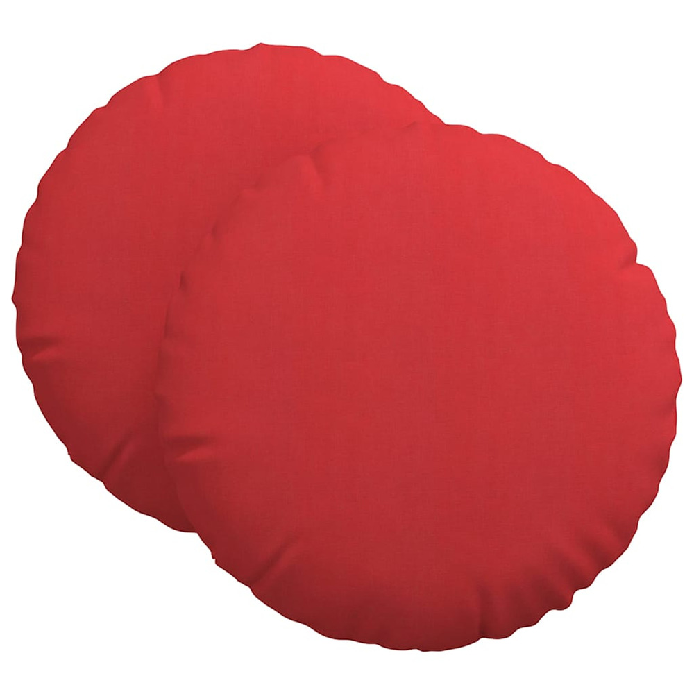Coussins de siège 2 pcs rouge ø60 x 21 cm tissu