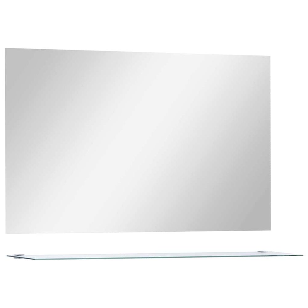 Miroir mural avec étagère 100x60 cm verre trempé