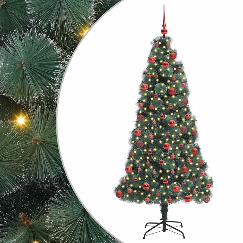 Arbre de noël artificiel pré-éclairé avec ensemble de boules