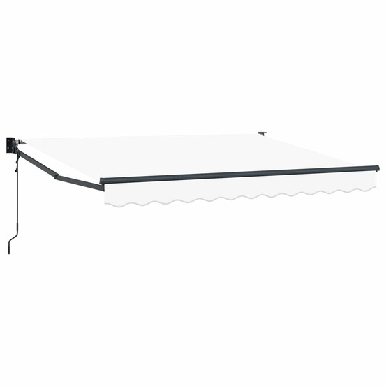 Auvent rétractable blanc 3,5 x 2 m polyester et métal