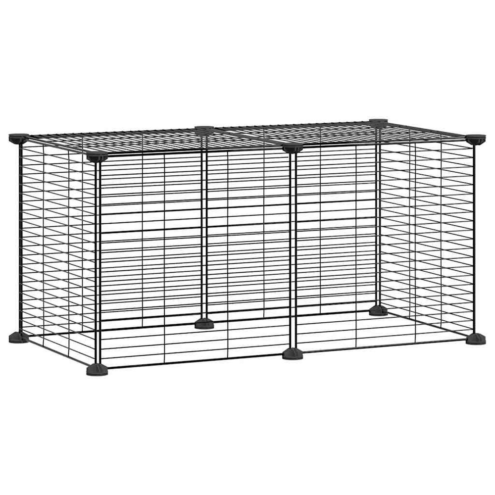 Cage animaux de compagnie à 8 panneaux 35 x 35 cm acier noir