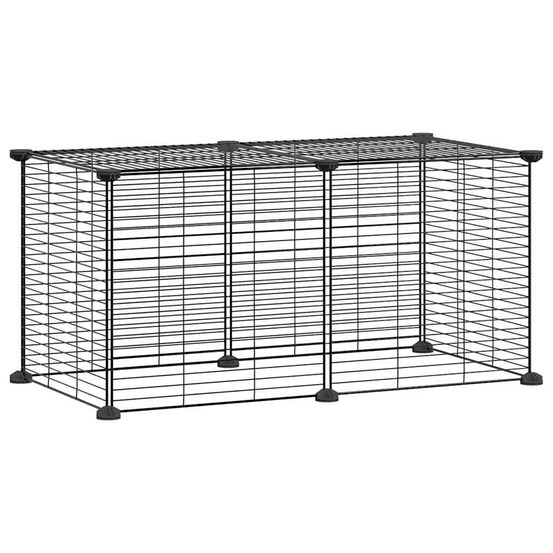 Cage animaux de compagnie à 8 panneaux 35 x 35 cm acier noir