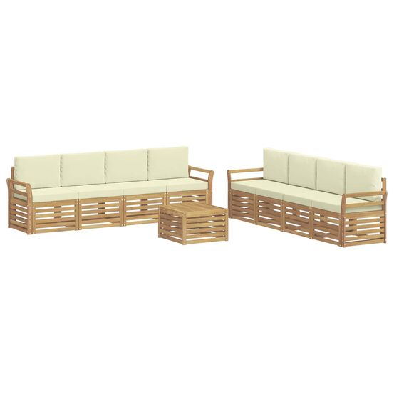 Ensemble de canapés d'extérieur 9 pc blanc et crème polyester
