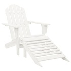 Chaise de jardin avec pouf bois blanc