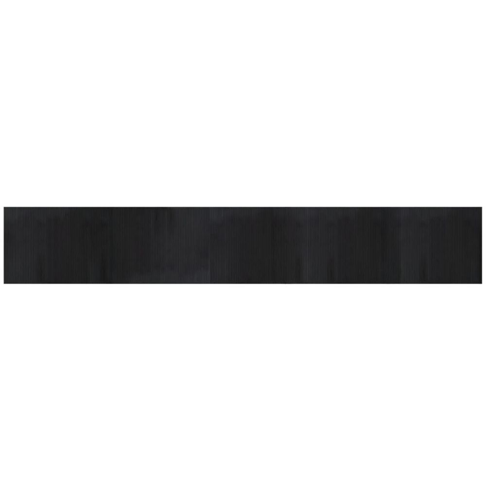 Tapis rectangulaire noir 80x500 cm bambou