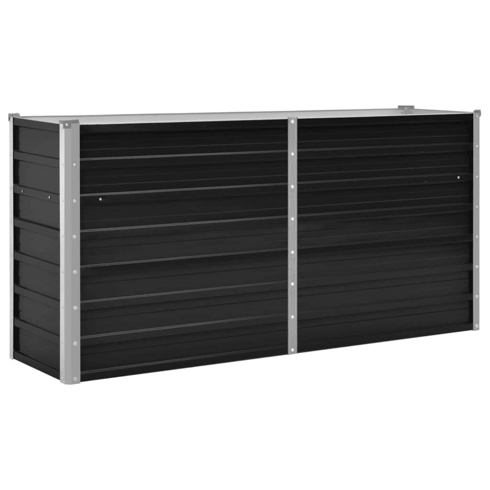 Lit surélevé de jardin anthracite 160x40x77 cm acier galvanisé
