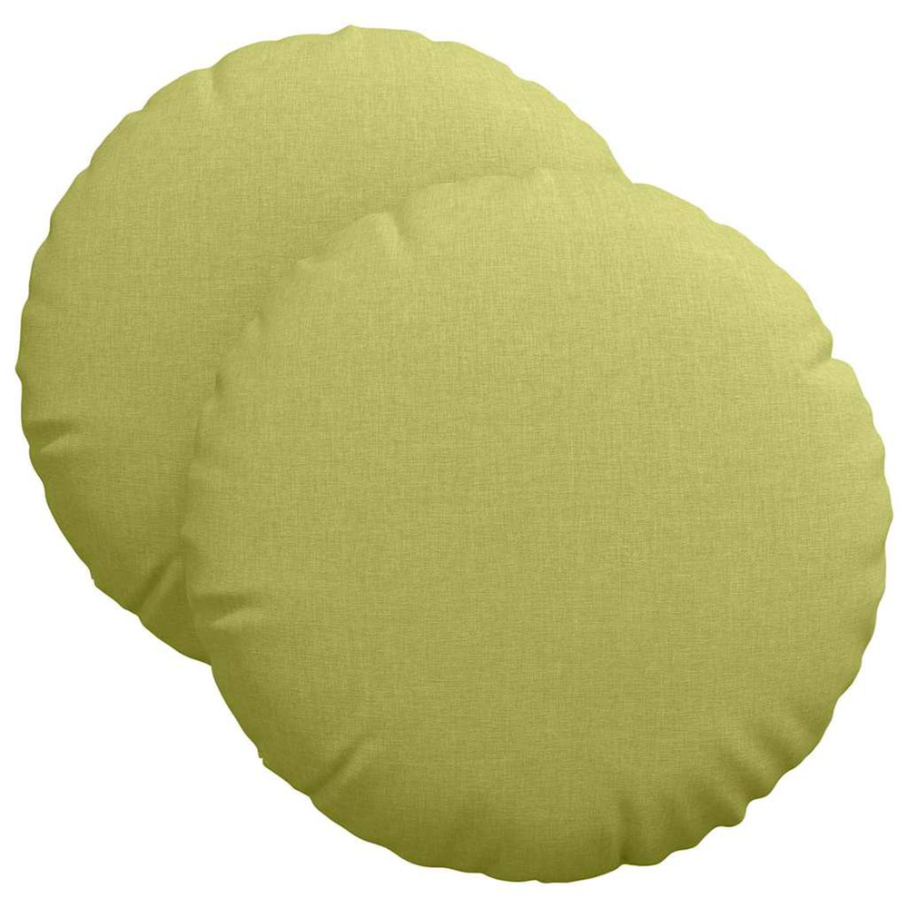 Coussins de siège 2 pcs vert clair ø40 x 13 cm tissu