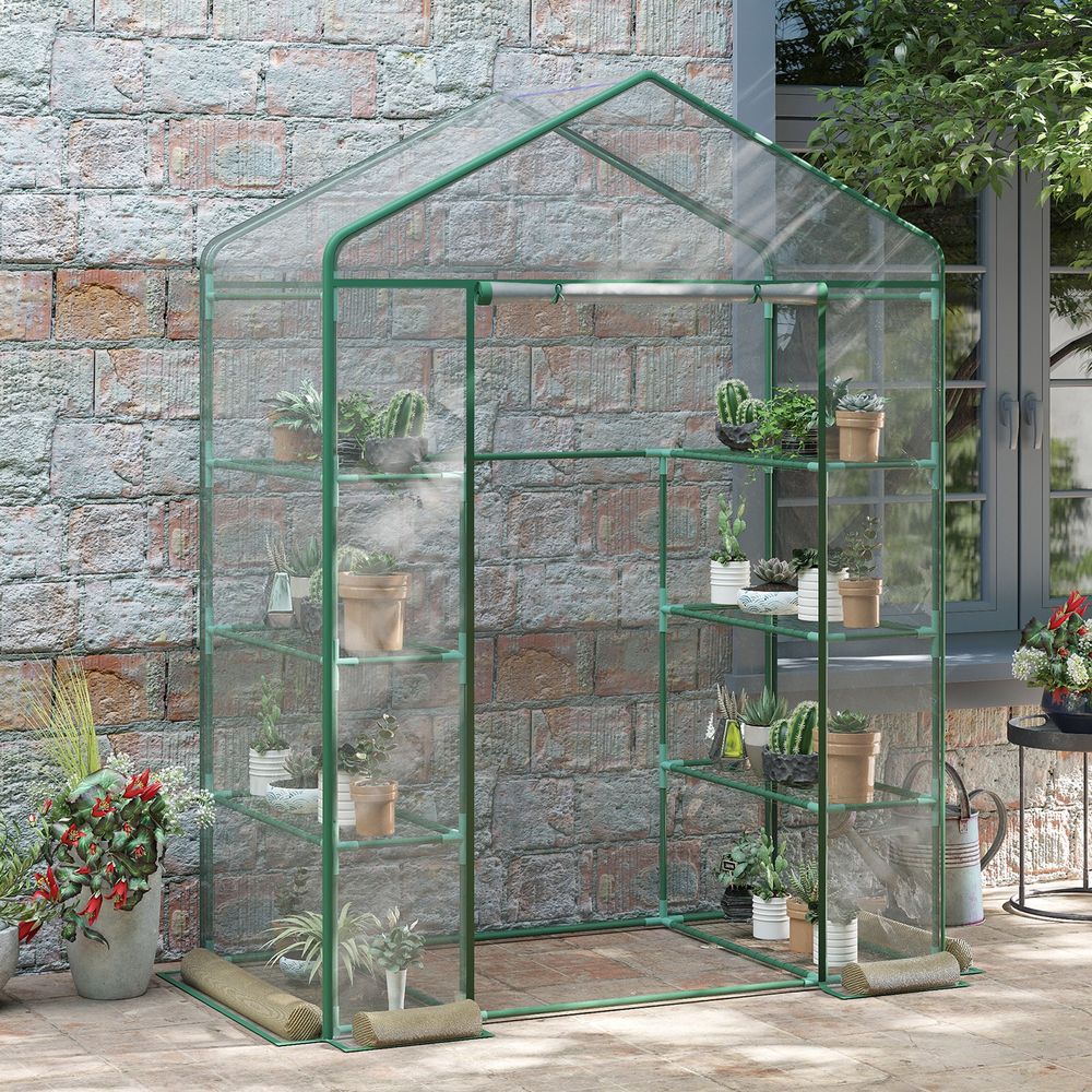 Serre de jardin acier et pvc transparent 143 x 73 x 195 cm verte culture protégée - comfortxl outdoor living