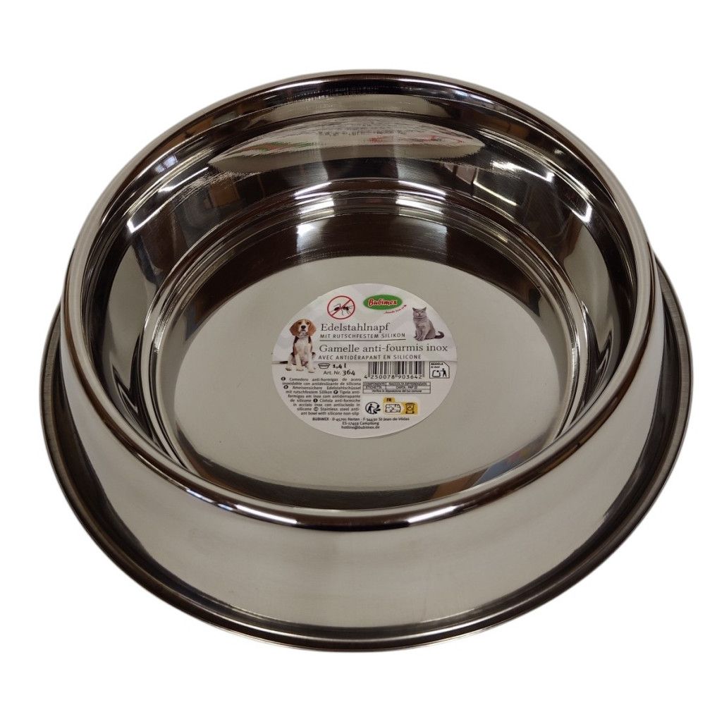 Écuelle inox anti-fourmis pour chien bubimex - 1,8 l