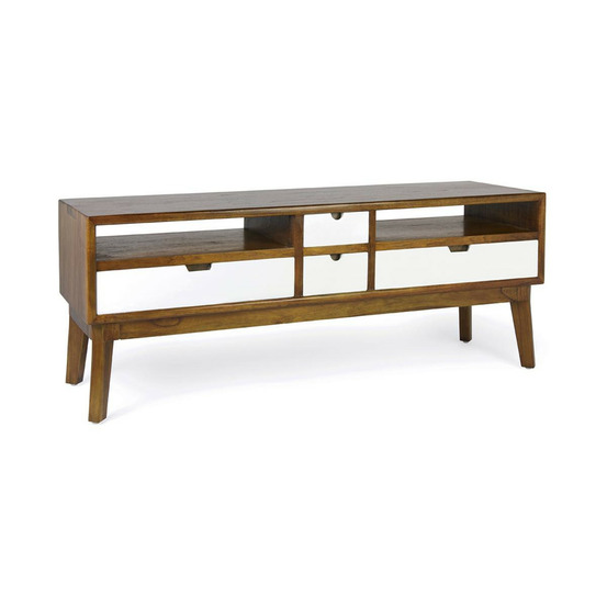 Meuble tv 4 tiroirs bronze bois marron - loélie décoration d'autrefois