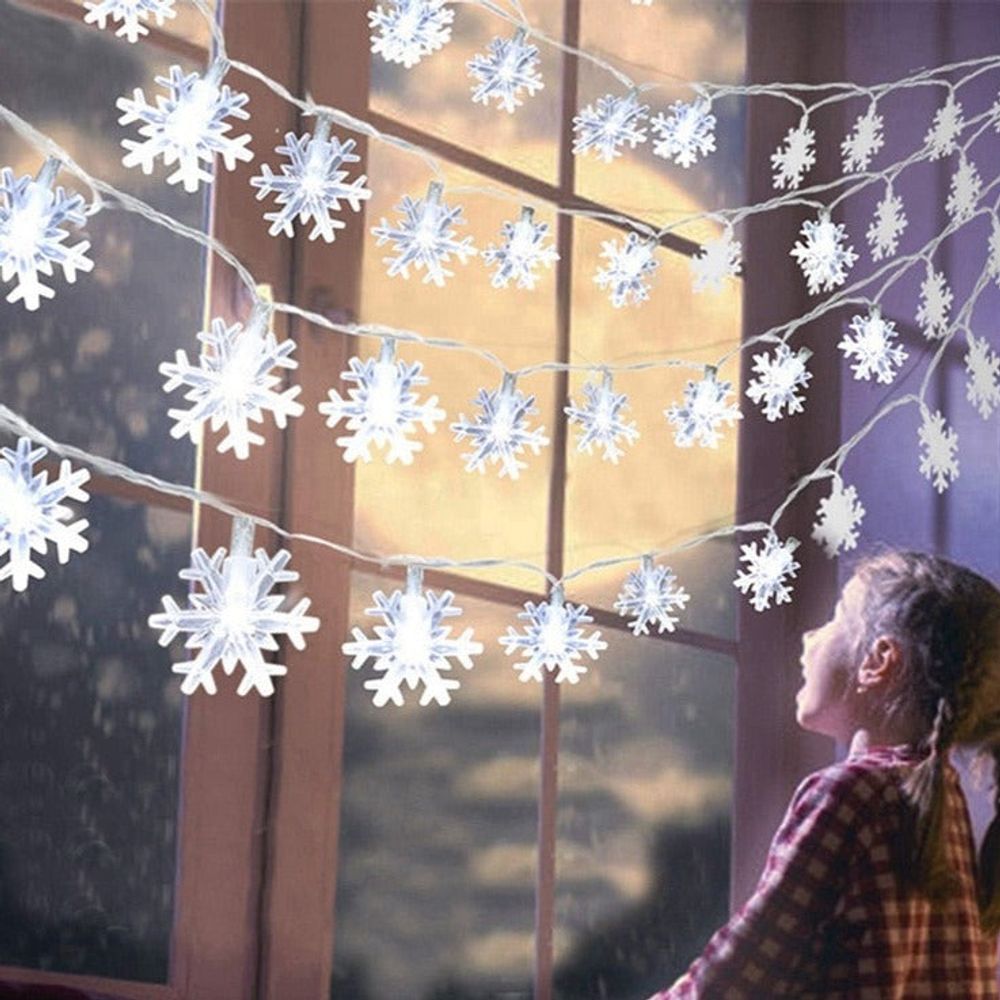 Guirlande de noël - flocons blancs