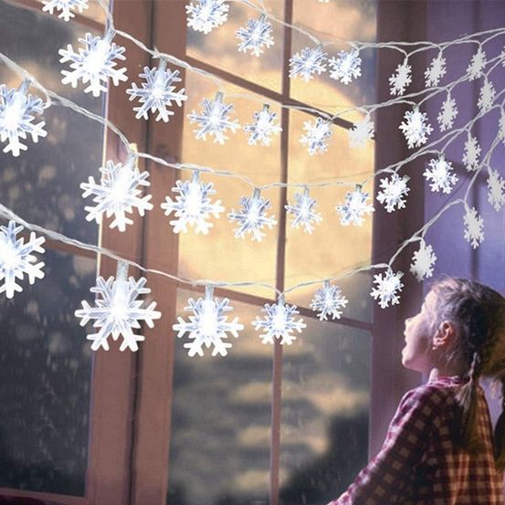 Guirlande de noël - flocons blancs