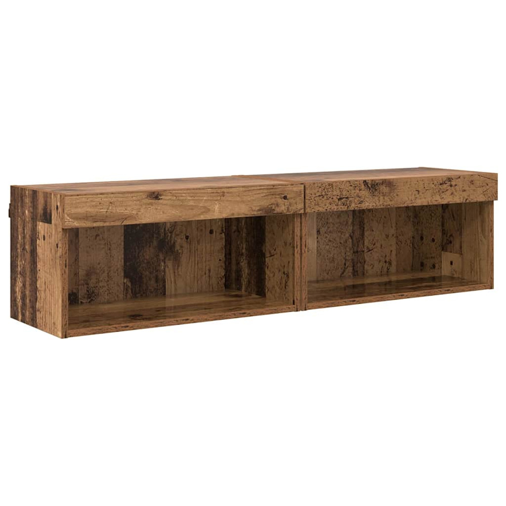Meubles tv 2 pcs bois ancien 60 x 30 x 30 cm bois d'ingénierie