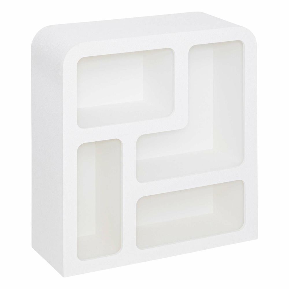 Etagère de rangement 4 niches soleya - blanc