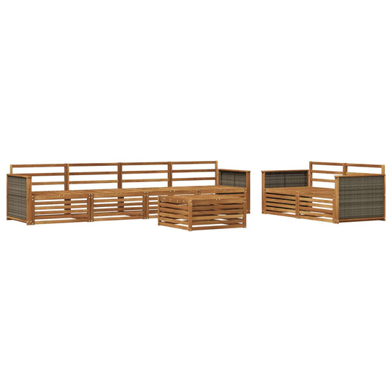 Ensemble de canapés d'extérieur 7 pcs naturel