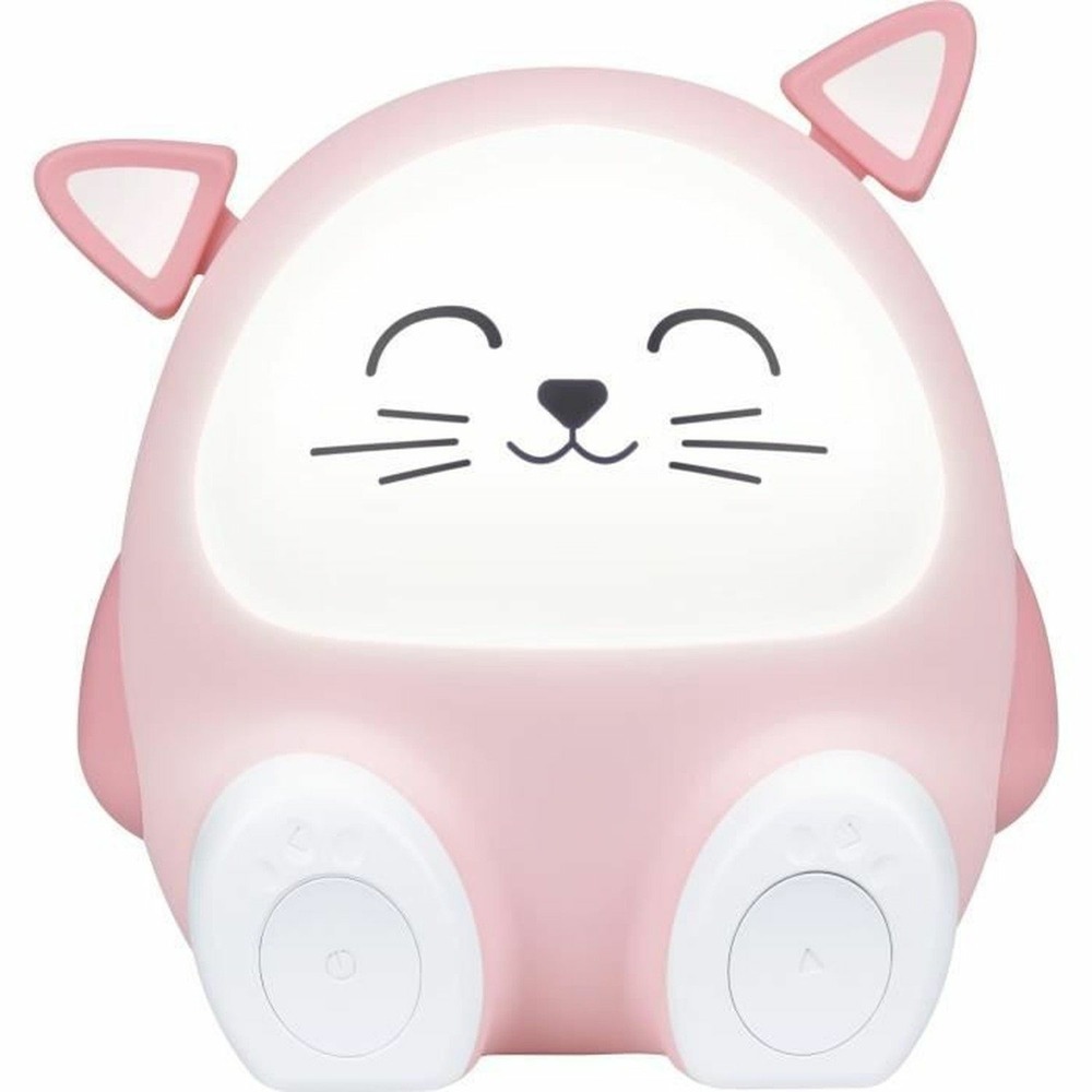 Enceinte lumineuse & veilleuse chat - bluetooth 5.0, 15w, minuterie, batterie usb-c