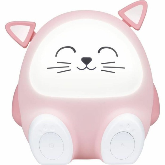 Enceinte lumineuse & veilleuse chat - bluetooth 5.0, 15w, minuterie, batterie usb-c