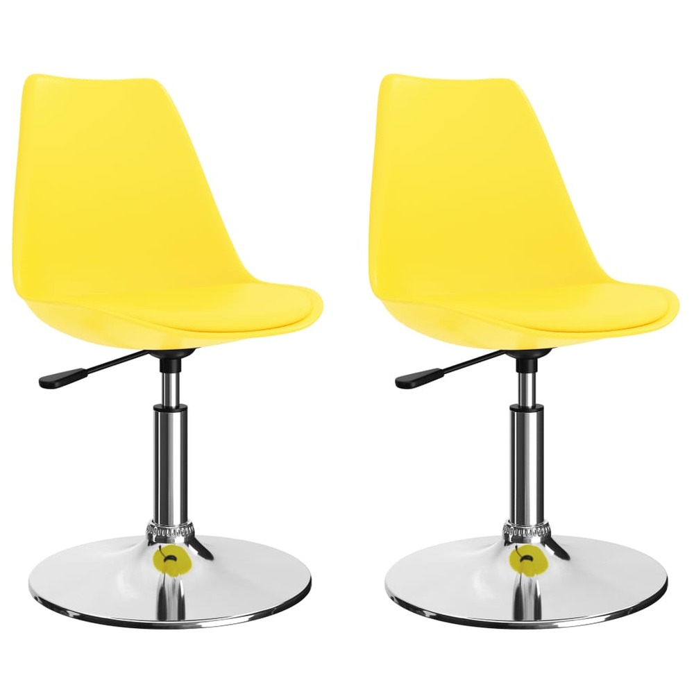 Chaises de salle à manger pivotantes 2 pcs jaune similicuir