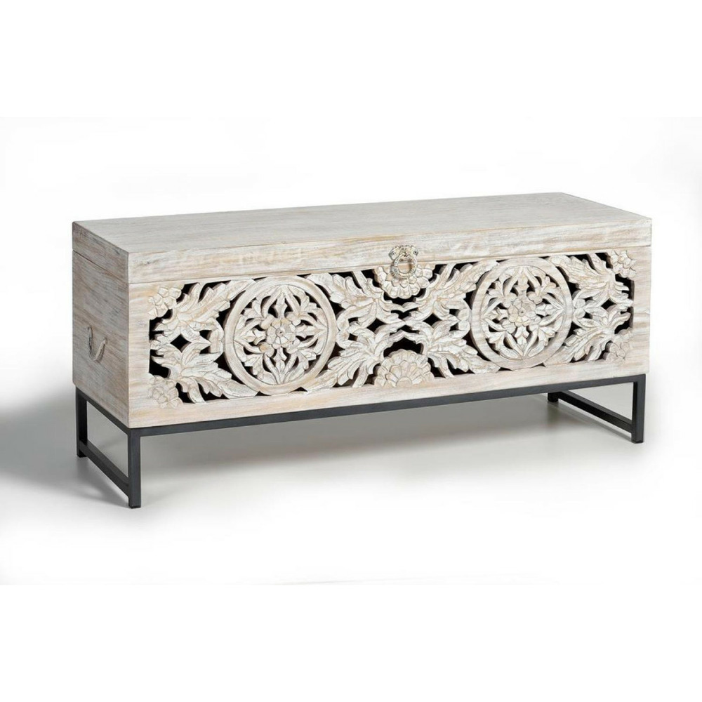 Coffre bois-fer blanc - poméline décoration d'autrefois