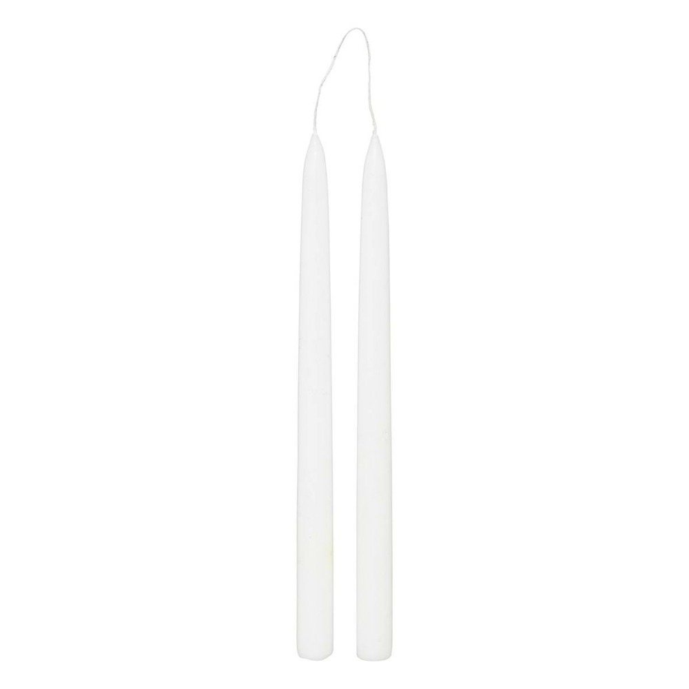 Lot de 2 bougies bâtons "hugo" en coton h30cm blanc